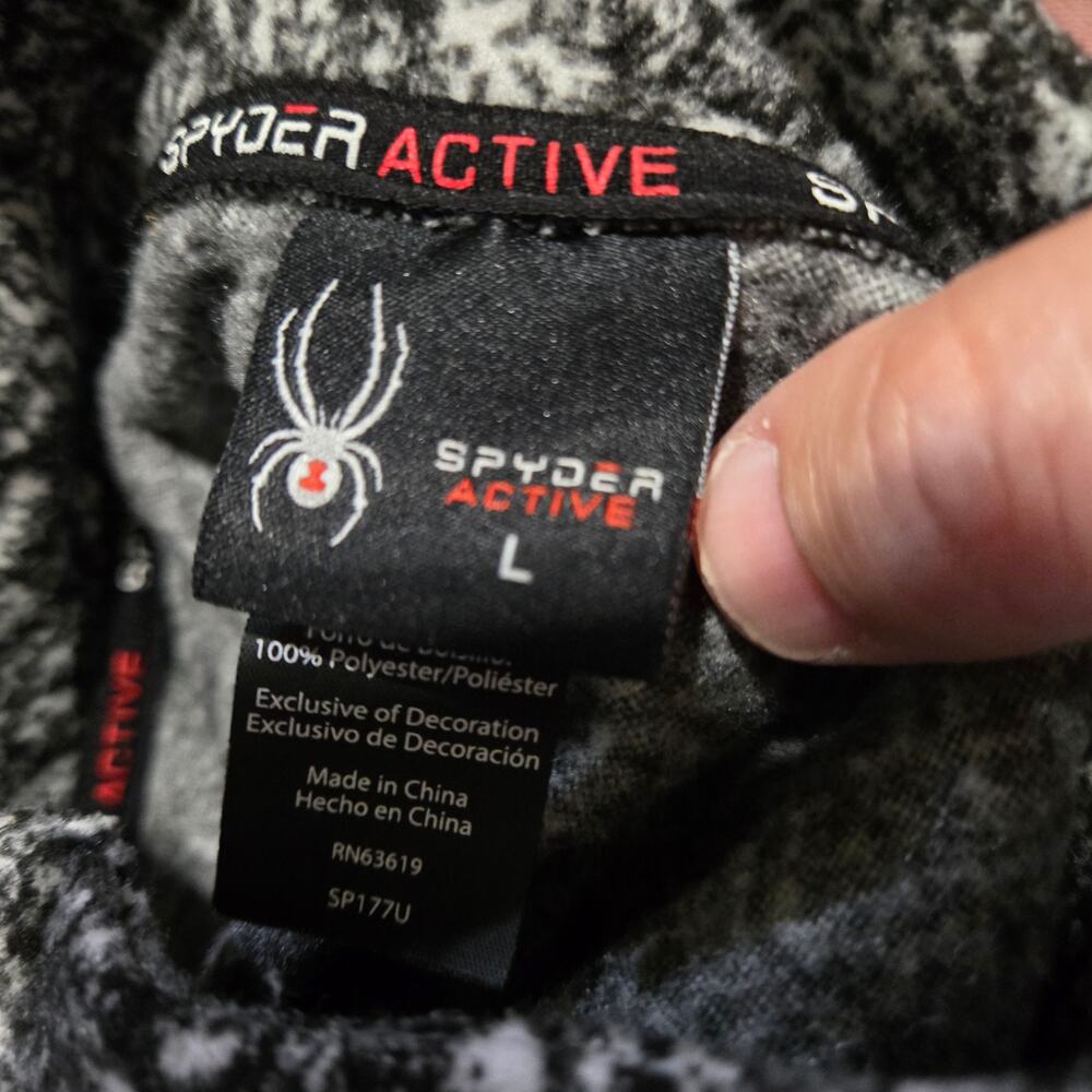 Spyder Active Quarter Zip Pullover Large Black Wh… - image 3
